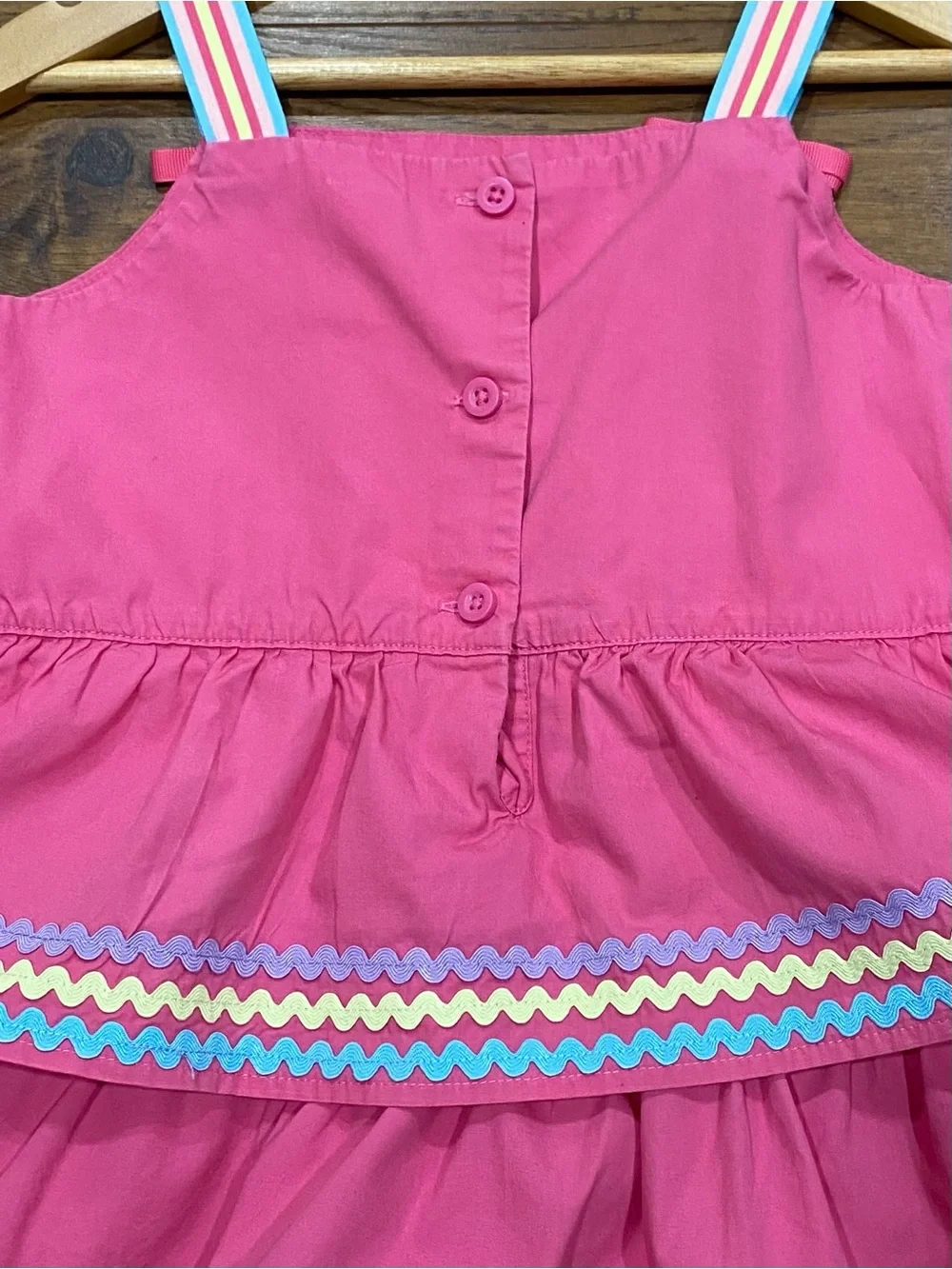 Gymboree Girls ‘Hello, Cupcake’ Pink Tiered Ric-Rac Sun Dress and Hair Clip 5T